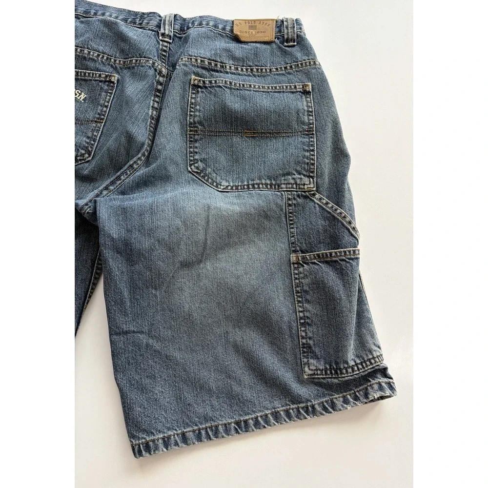 Vintage Y2K US POLO ASSN Denim Jean Shorts Mens‎ 38 Baggy Carpenter Retro Jorts
